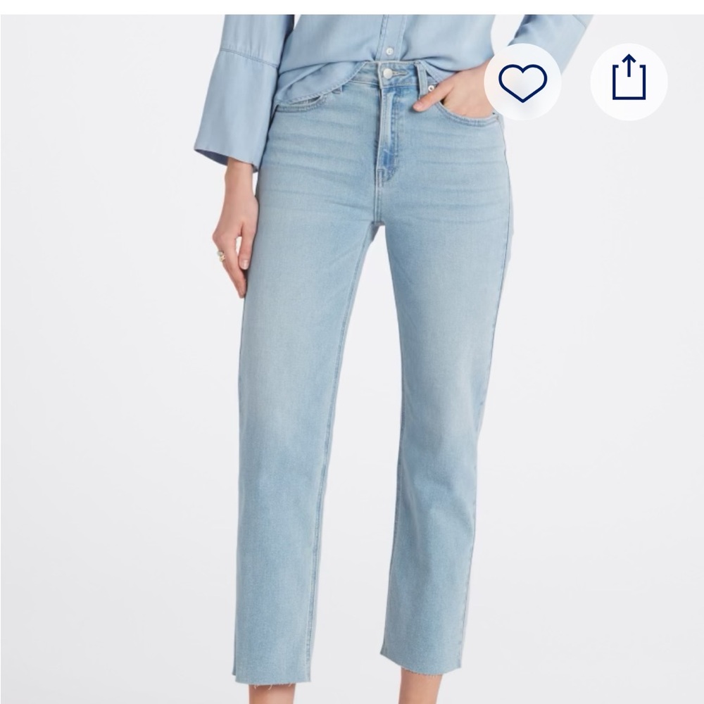 Just USA Women's Light Blue Sky Scissor Hem Straight Jean